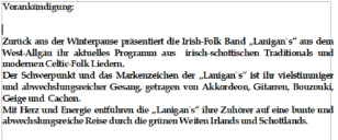 Bild der Presseankündigung ..nach Winterpause